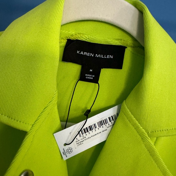 NWT Karen Millen Lime Green Moto Jacket - Picture 5 of 7